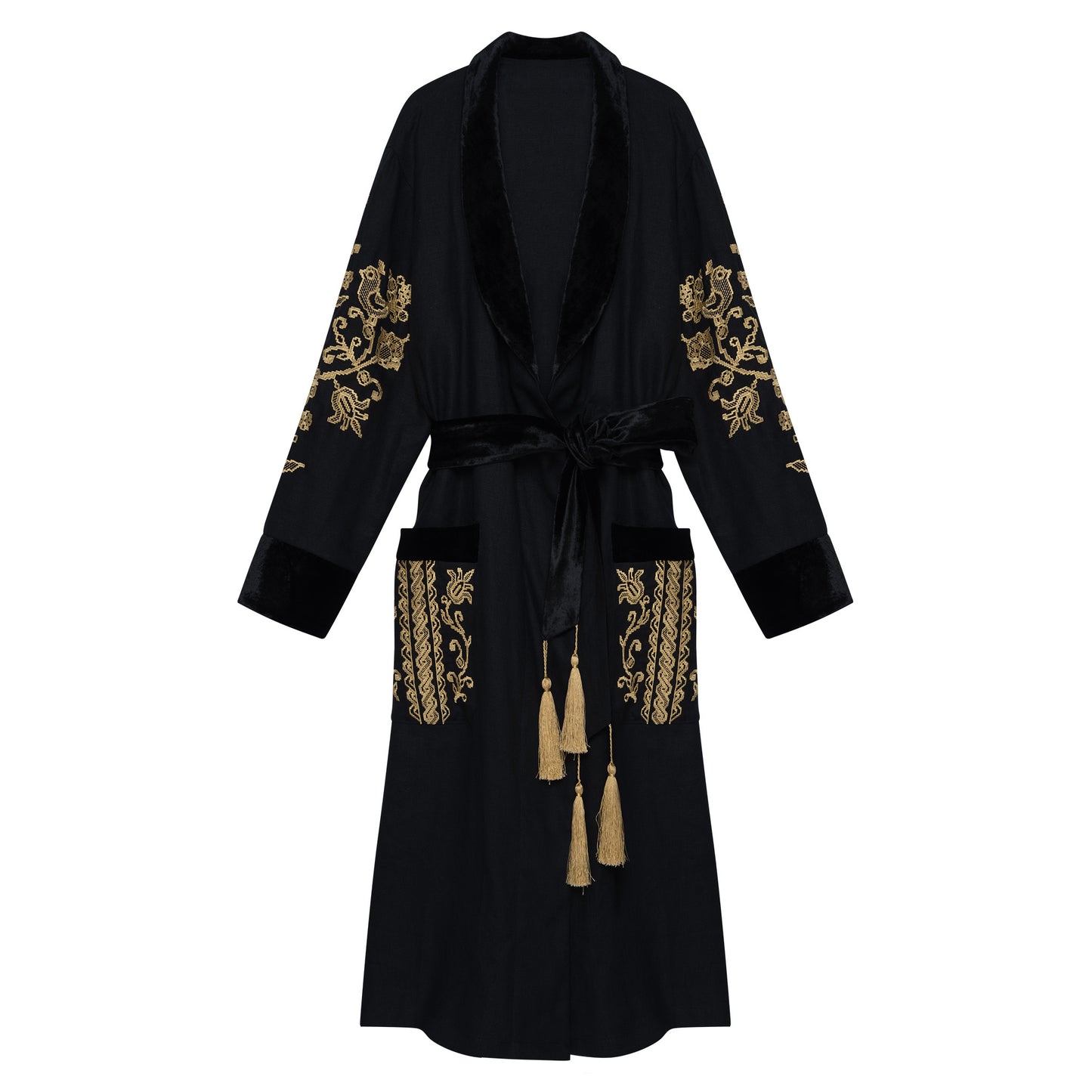 Gold Embroidery Boho Chic Kimono