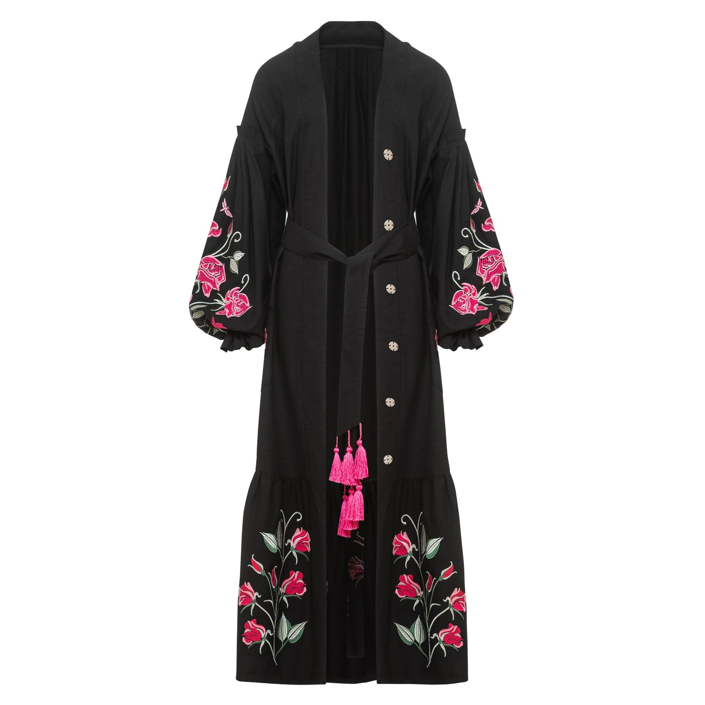 Royal Garden Black Embroidered Dress